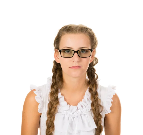 Retrato Joven Guapa Rubia Con Dos Coletas —  Fotos de Stock