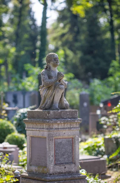 Estátua Sepultura Velho Cemitério — Fotografia de Stock