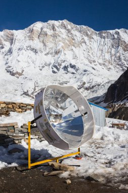 Himalayalar Annapurna Merkez kampına izleme Panoraması