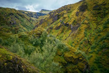 Güzel dağ Panorama Milli Parkı Thorsmork, İzlanda.