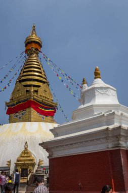 Katmandu, Nepal-Mart 28: Katmandu, Nepal Swayambhunath Tapınağı üzerinde 28 Mart 2015. Budist Tapınağı - maymunlar Tapınağı.
