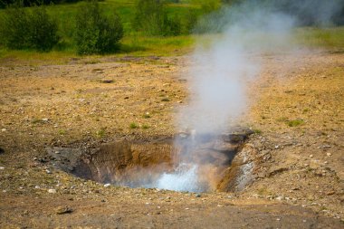 Geothermally etkin Haukadalur Vadisi