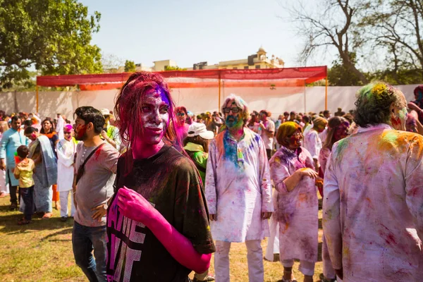 Agra Indien Mars Holi Hyllning Mars 2018 Agra Indien Personer — Stockfoto