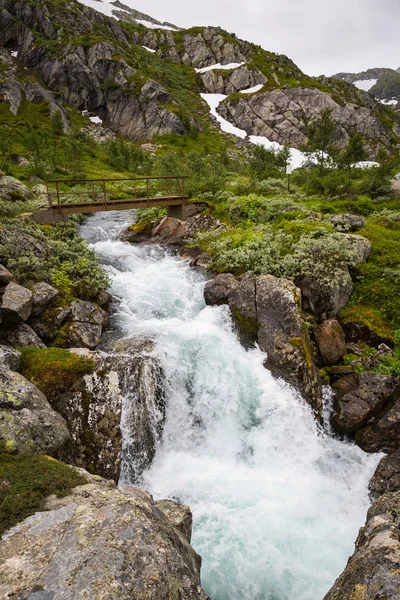 Hermoso Paisaje Verano Parque Nacional Folgefonna Noruega — Foto de Stock