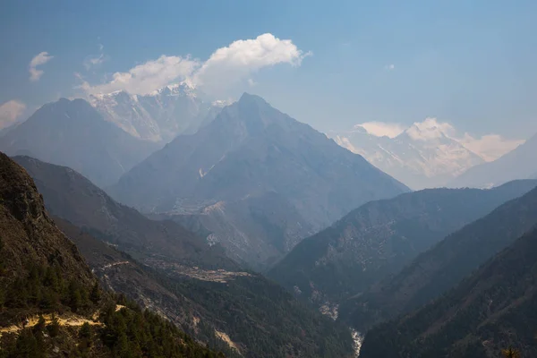 Bela Vista Trilha Para Acampamento Base Everest Himalaia — Fotografia de Stock