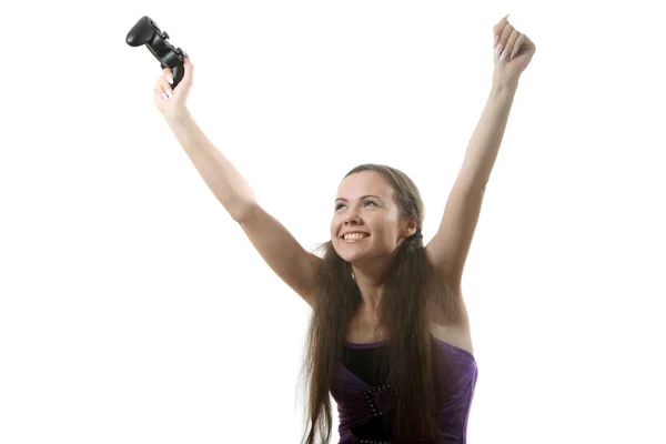 Young Woman Playing Video Game — Stock Photo, Image