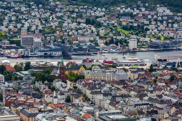 Вид Місто Берген Від Ulriken Хілл — стокове фото