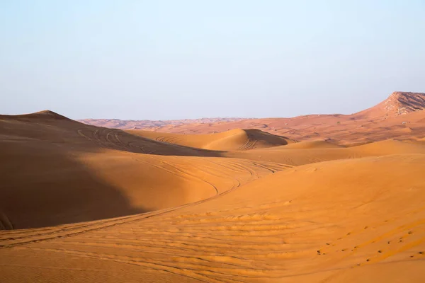 Пустеля Єднаних Арабських Еміратів Заходу Сонця — стокове фото