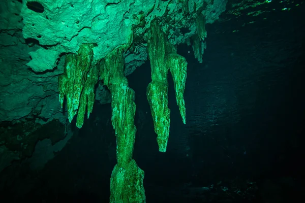 Underwater Image Cave Ocean Bottom Mexico — Stock Photo, Image