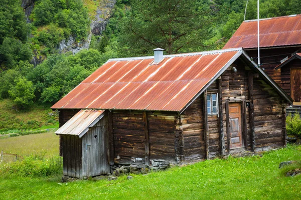 Casa Norvegiana Acoperis Iarba — Fotografie, imagine de stoc