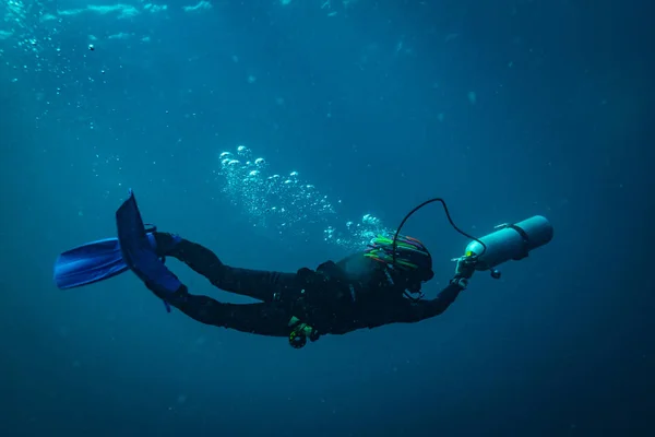 Mergulhador Subaquático Perto Ilha Koh Tao — Fotografia de Stock