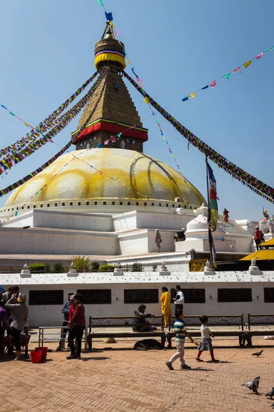 Kathmandu Nepál Březen Boudhanath Stupa Března 2015 Káthmándú Nepál Slavný — Stock fotografie
