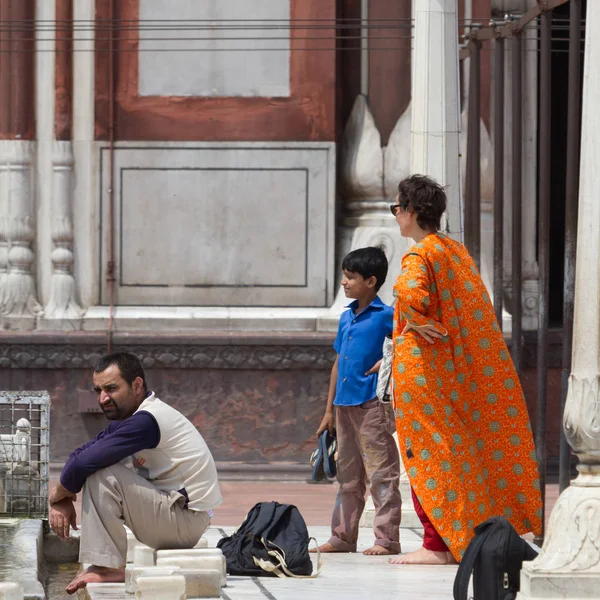 Peisaj Urban Oameni Din Capitala Indiei Orașul Delhi — Fotografie, imagine de stoc