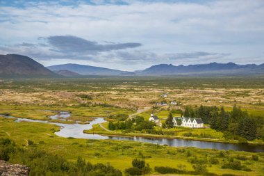 Thingvellir Milli Parkı rift Vadisi. İzlanda.