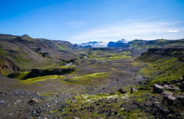 Güzel dağ Panorama Milli Parkı Thorsmork, İzlanda.