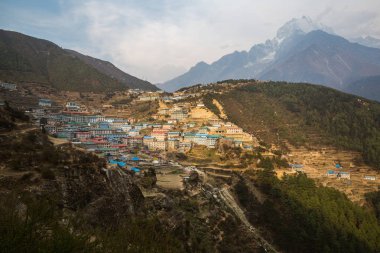 Namche Bazar Panoraması Everest Saha Kampı giderken