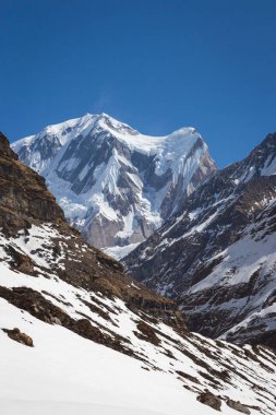 izleme Annapurna Merkez kampına Himalaya dağlarının güzel manzara