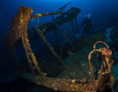 Sharm El Sheikh yakınındaki reaf Tarih Glassboat batık