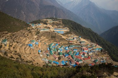 Namche Bazar Panoraması Everest Saha Kampı giderken