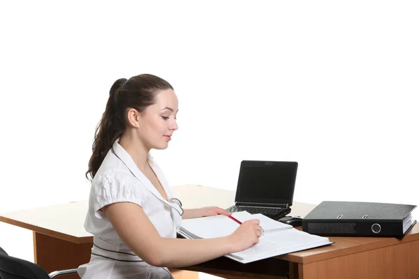 Businesswoman Working Her Work Space — Stock Photo, Image