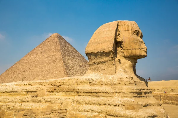 Vista Panorâmica Monumento Antigo Esfinge Egito — Fotografia de Stock