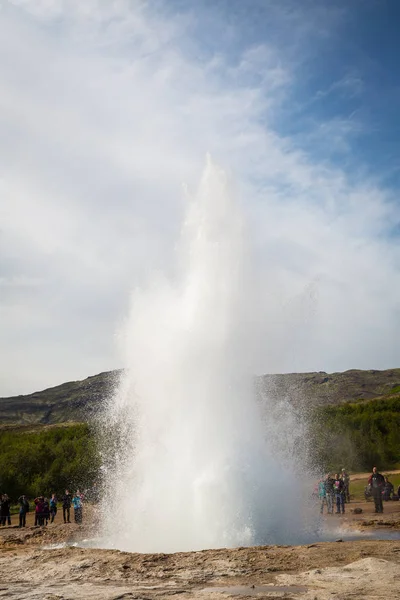 Haukadalur Iceland August Geyser Strokku — Stock Photo, Image