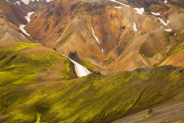 Gyönyörű Hegyi Panorámával Nemzeti Park Landmannalaugavegur Izland — Stock Fotó