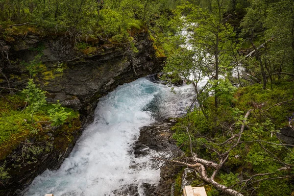 Majestuoso Río Parque Nacional Jotunheimen Noruega — Foto de Stock