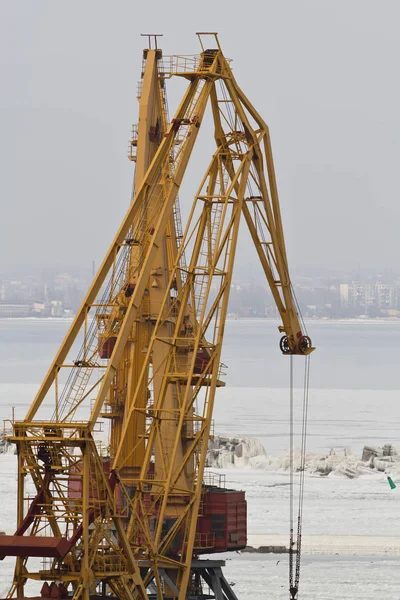 Вантажний Кран Морському Порту Одеса — стокове фото