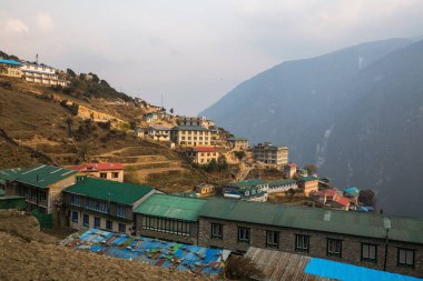 Namche Bazar Panoraması Everest Saha Kampı giderken