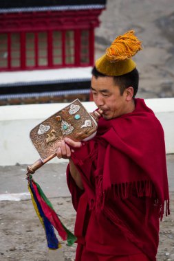 Leh, Hindistan-Eylül 4: Budist rahip 4, 2011 Leh, Hindistan. Yakındaki oteller: city Lech manastırdaki Budist rahip. Ladakh il.