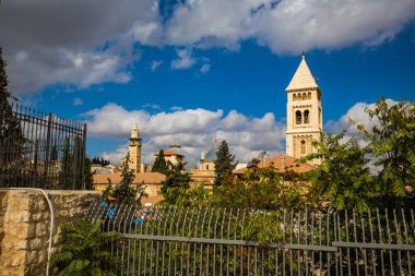 Doğal görünümü şehrin güzel Jerusalem, İsrail
