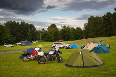 Oslo, Norveç-Temmuz 16: Oslo 16, 2016 Oslo, Norveç'te kampı. Oslo, bir yaz akşamı kamp.