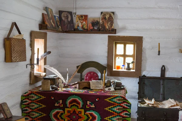 Interior Antique Ethnic House White Wooden Walls — Stock Photo, Image