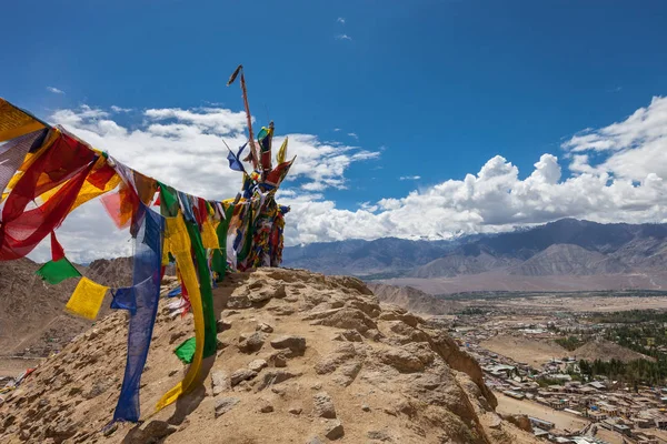 Leh Cidade Está Localizada Himalaia Indiano Uma Altitude 3500 Metros — Fotografia de Stock