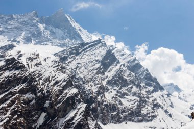 izleme Annapurna Merkez kampına Himalaya dağlarının güzel manzara