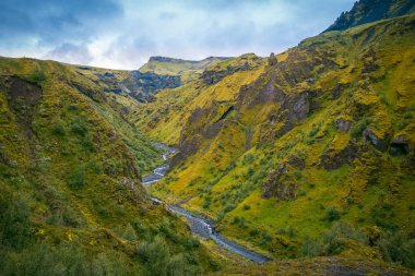Güzel dağ Panorama Milli Parkı Thorsmork, İzlanda.