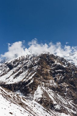 izleme Annapurna Merkez kampına Himalaya dağlarının güzel manzara