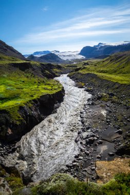 Güzel dağ Panorama Milli Parkı Thorsmork, İzlanda.