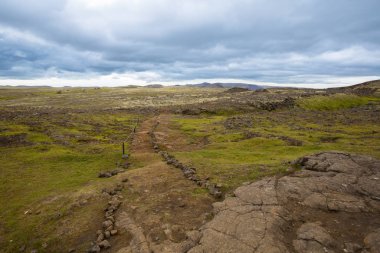 Reykjanesfolkvangur yolda. İzlanda.