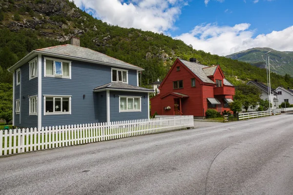 Vista Pequena Cidade Noruega Orve Ardal — Fotografia de Stock