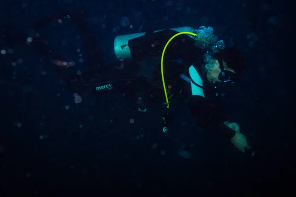 Mergulhador Subaquático Perto Ilha Koh Tao — Fotografia de Stock