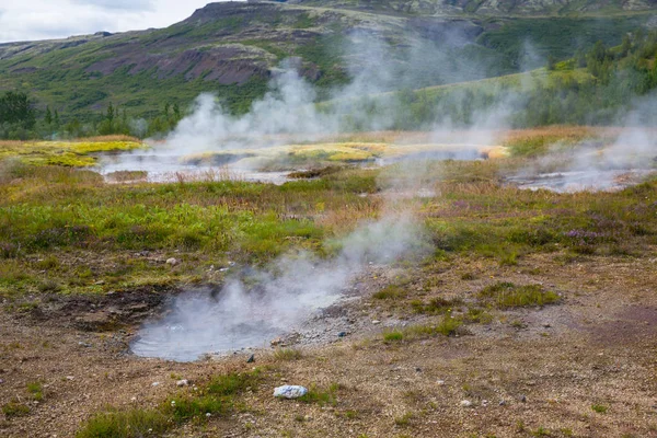 Geothermally Active Valley Haukadalur — Stock Photo, Image