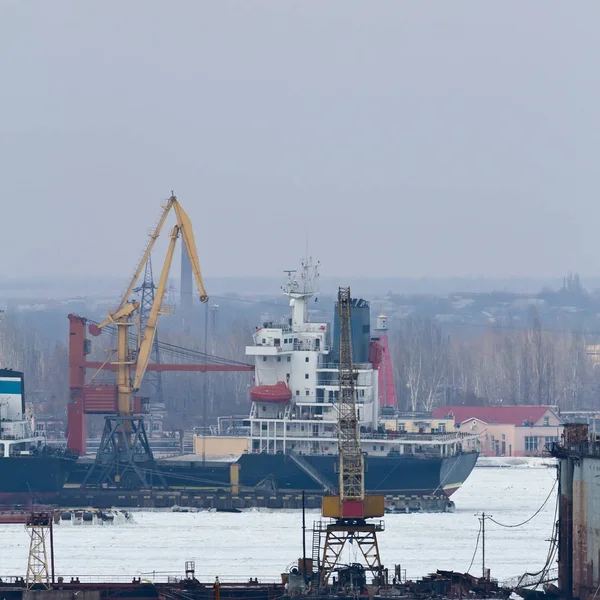 Зима Одеський Морський Порт — стокове фото