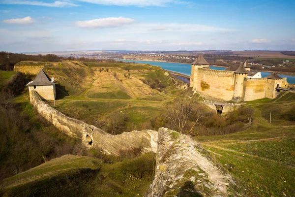 Forteresse Khotyn Sur Les Rives Rivière Dniester Ukraine — Photo