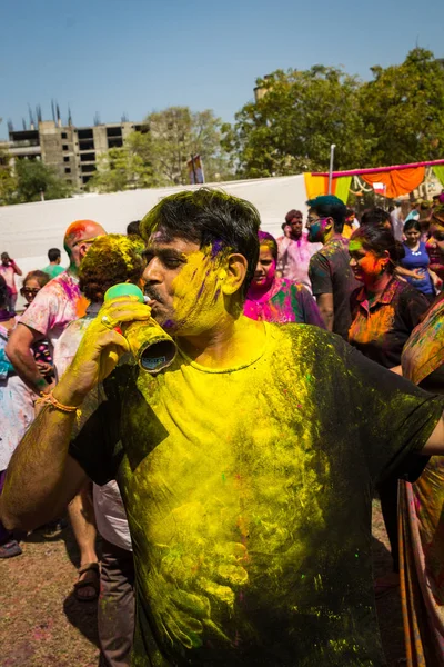 Agra India March Holi Celebration March 2018 Agra India People — Stock Photo, Image