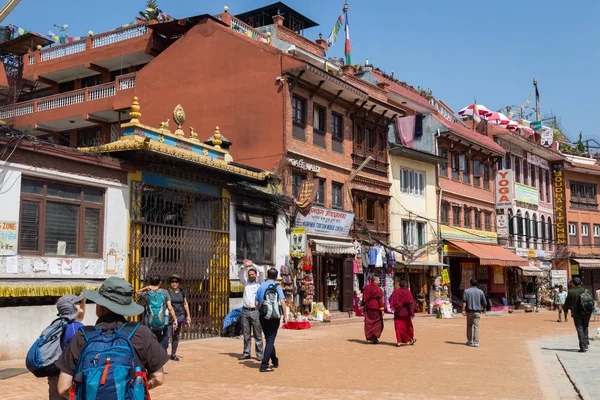 加德满都 尼泊尔 3月28日 2015年3月28日 在尼泊尔加德满都 布达纳特佛塔 著名的神圣的印度教寺庙 — 图库照片