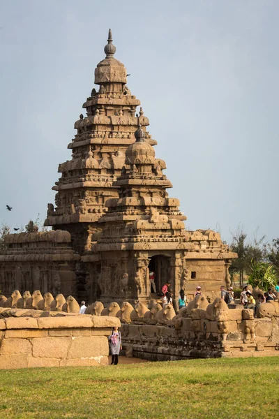 Antico Tempio Shore Mahabalipuram Tamil Nadu India — Foto Stock