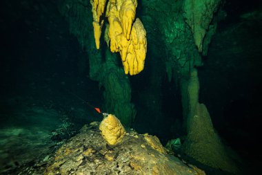 Meksika okyanus altta mağarasının sualtı görüntü