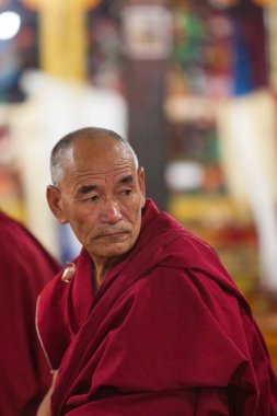 Leh, Hindistan-Eylül 4: Budist rahip 4, 2011 Leh, Hindistan. Yakındaki oteller: city Lech manastırdaki Budist rahip. Ladakh il.